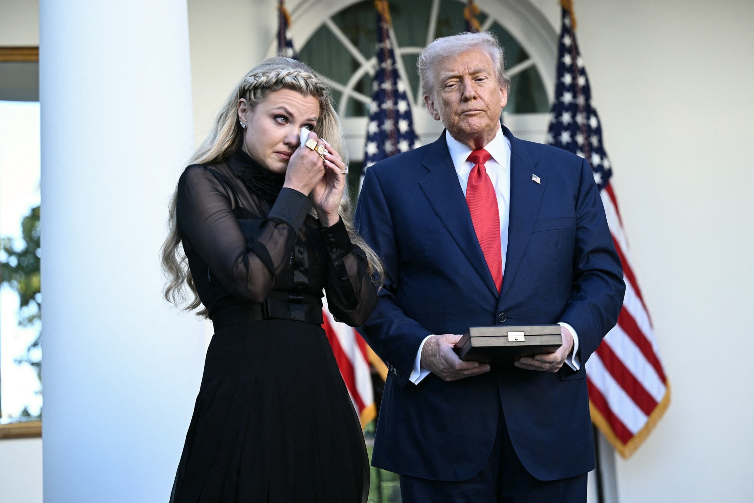 donald trump speaking at charlie kirk medla of freedom ceremony