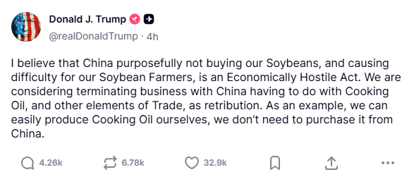 truthsocial soybean screenshot