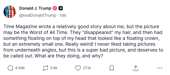 worst photo truthsocial screenshot