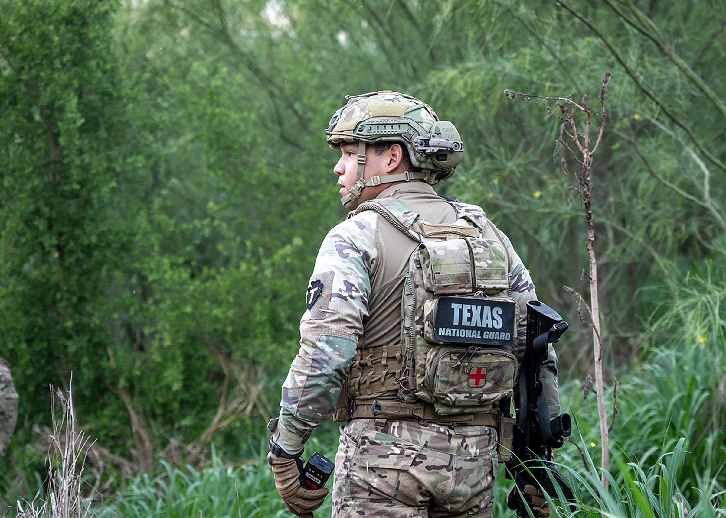 Texas National Guard soldiers on patrol, 2025.