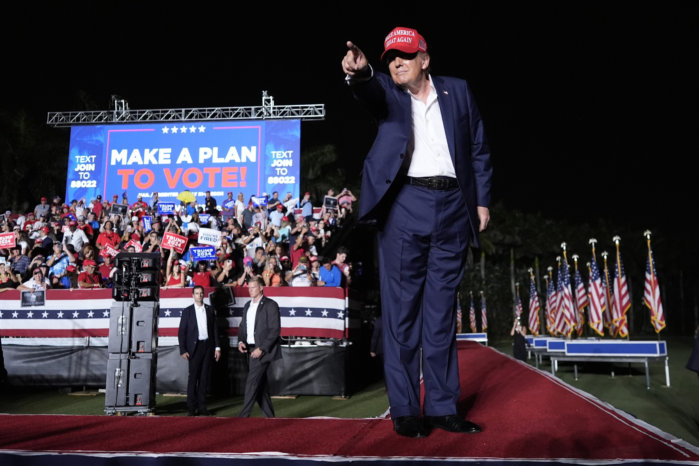 President Donald Trump at a rally 2025